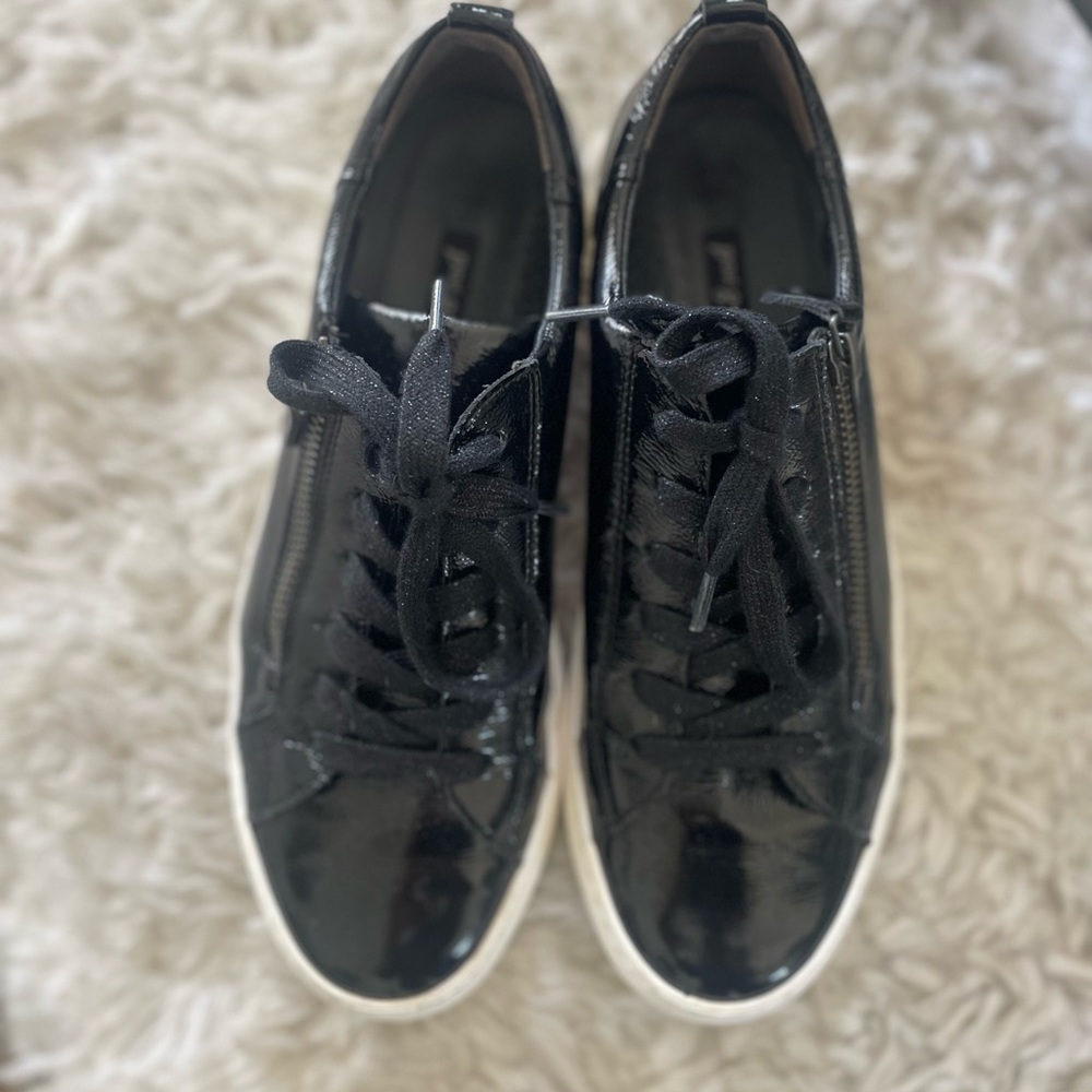 Paul Green Black Patent Sneakers Comfort Shoes UK6 US 8.5